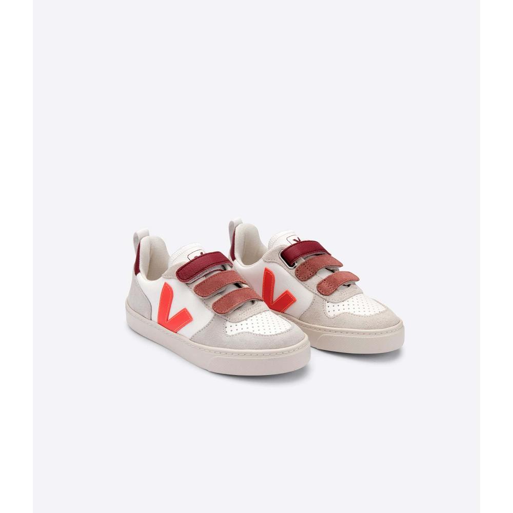 Kids' Veja V-10 X BONTON Sneakers White/Orange | ZA 842EBC